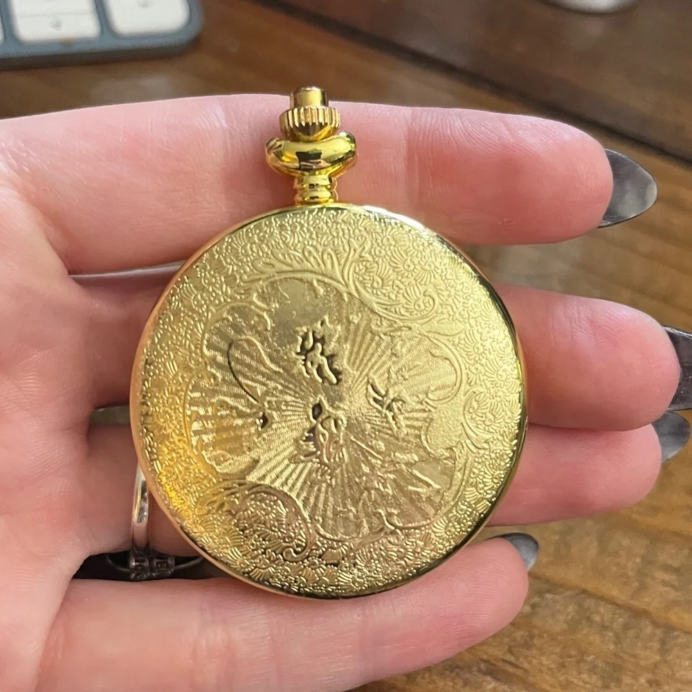 5/$45 Vintage Large 70s 80s Gold Tone Filigree Joy and Iman Pocket Watch C1 - Picture 4 of 11